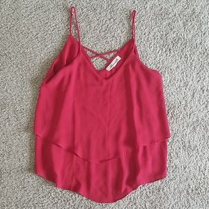 Red tiered tank top